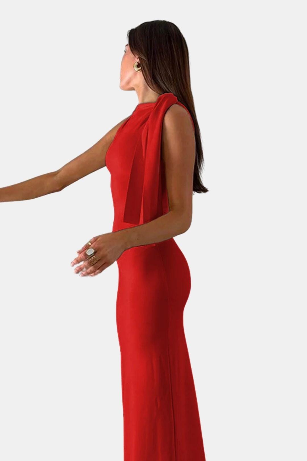 Sandara – Beloved Knotted Sleeveless Long Dress