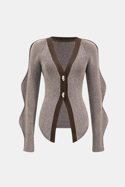 Sara – Solid Knit Button Cardigan