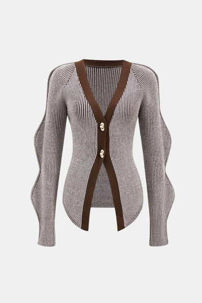 Sara – Solid Knit Button Cardigan