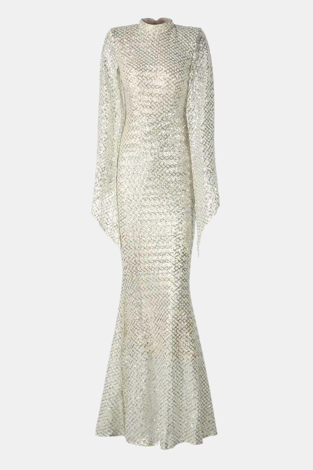 Saskia - Glitter Bell Sleeve Mermaid Prom Dress