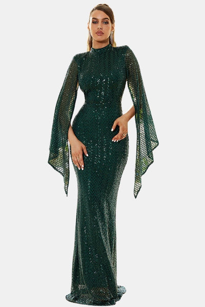 Saskia - Glitter Bell Sleeve Mermaid Prom Dress