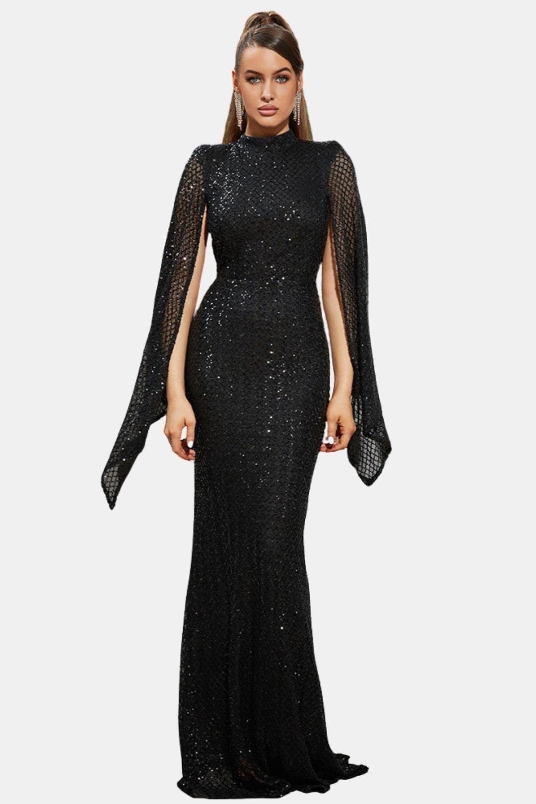 Saskia - Glitter Bell Sleeve Mermaid Prom Dress