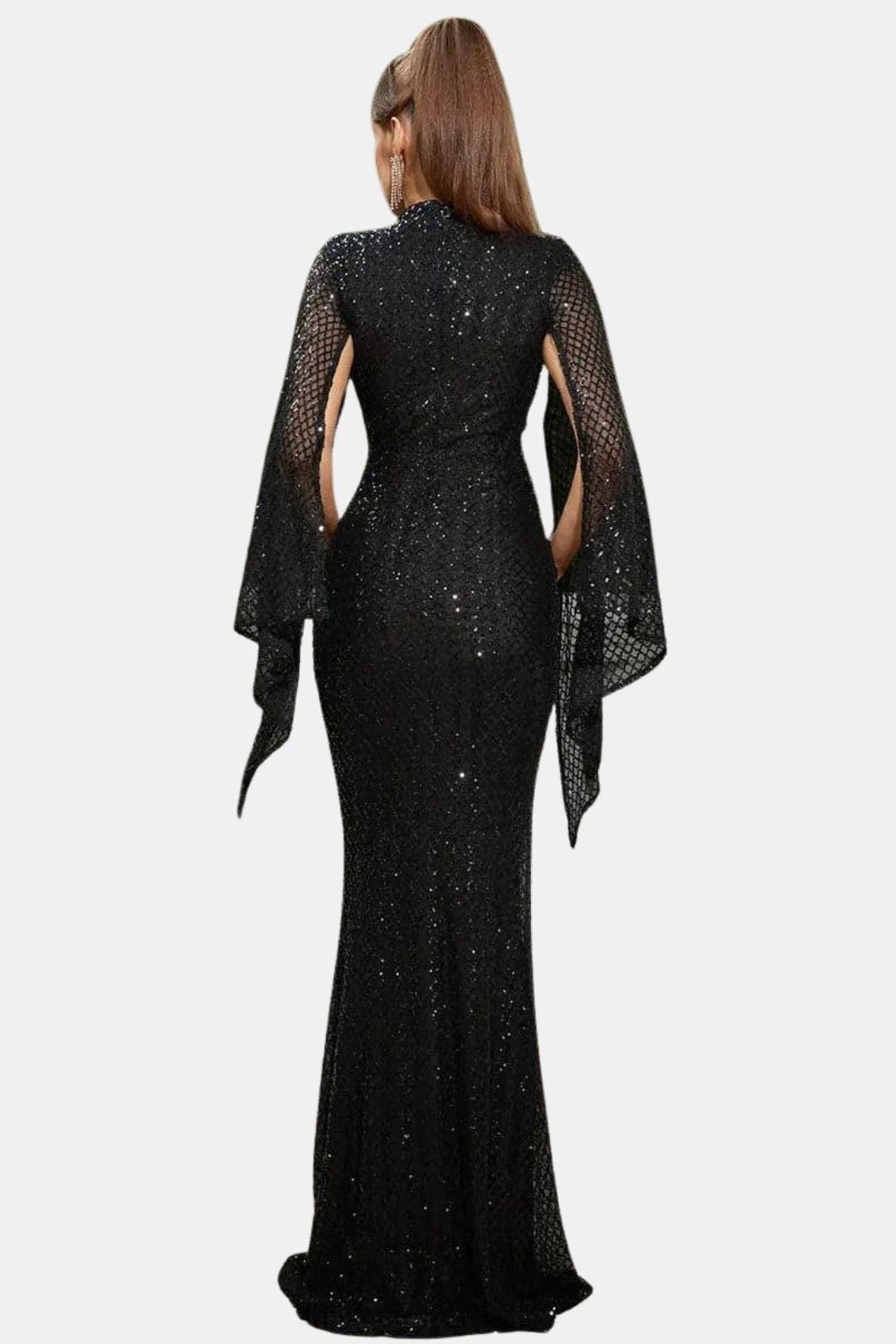 Saskia - Glitter Bell Sleeve Mermaid Prom Dress