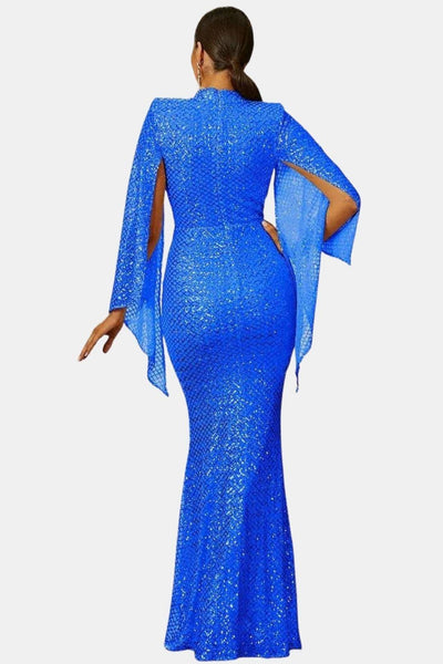 Saskia - Glitter Bell Sleeve Mermaid Prom Dress