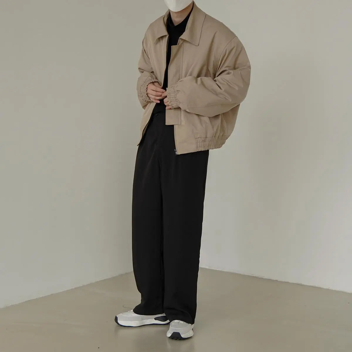 Oversized Zip-Up Jacket | Polyester | Relaxed and Minimal