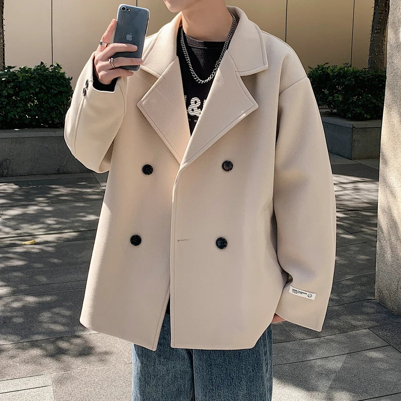 Oversized Wool Blend Coat | Double-Breasted | Timeless Winter Elegance