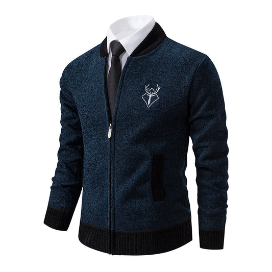 Embroidered Cardigan | Full-Zip | Casual Elegance