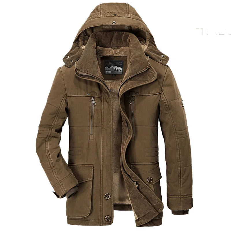 Men's Fleece-Lined Winter Jacket | Hooded | Warm and Durable