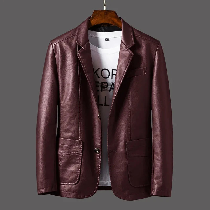 Faux Leather Blazer | Slim Fit | Timeless and Versatile