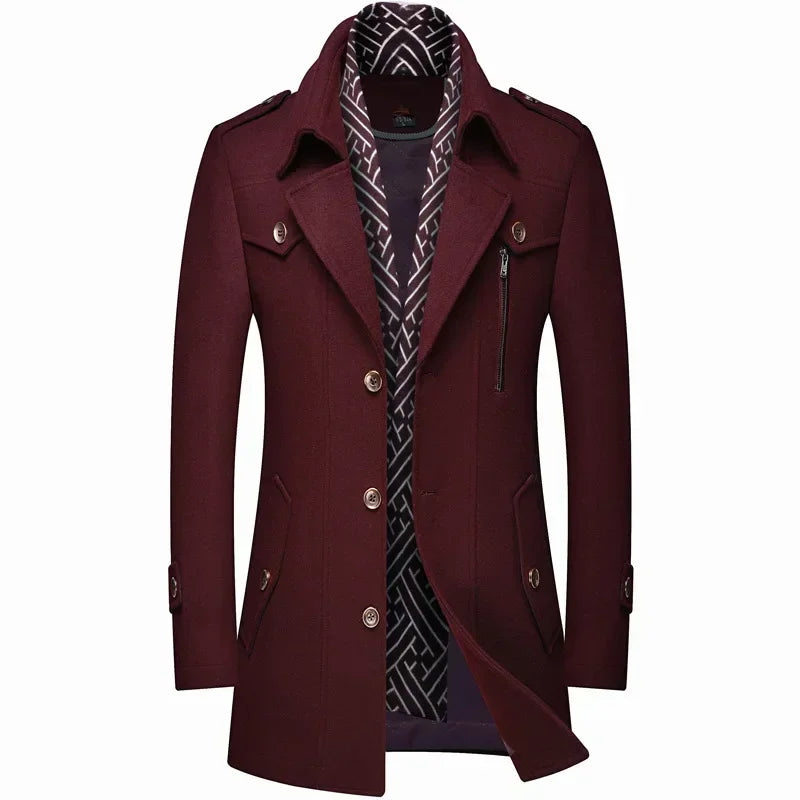 Double-Layer Wool-Blend Coat | Warm and Elegant | Tailored Fit