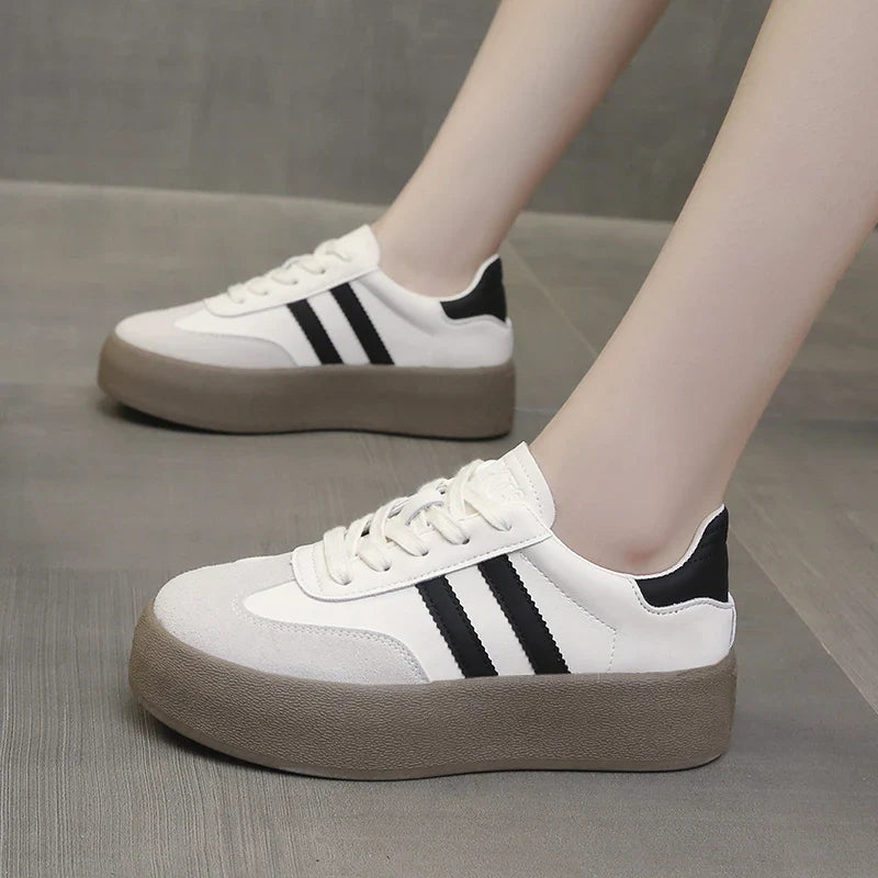 Retro Platform Sneakers | Striped Design | Comfortable & Stylish