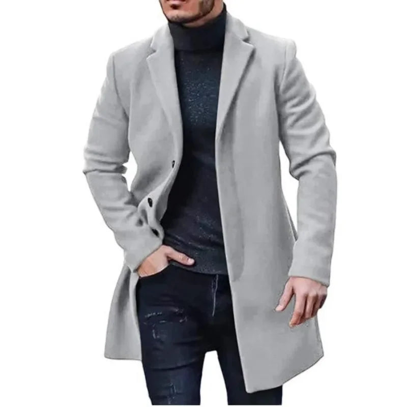 Slim-Fit Overcoat | Wool Blend | Stylish and Warm