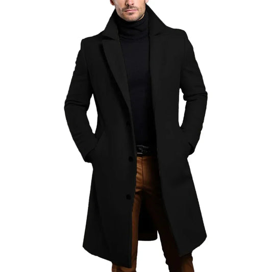 Classic Long Overcoat | Wool Blend | Sleek and Warm