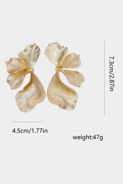 Selena – Gold Statement Leaf Earrings