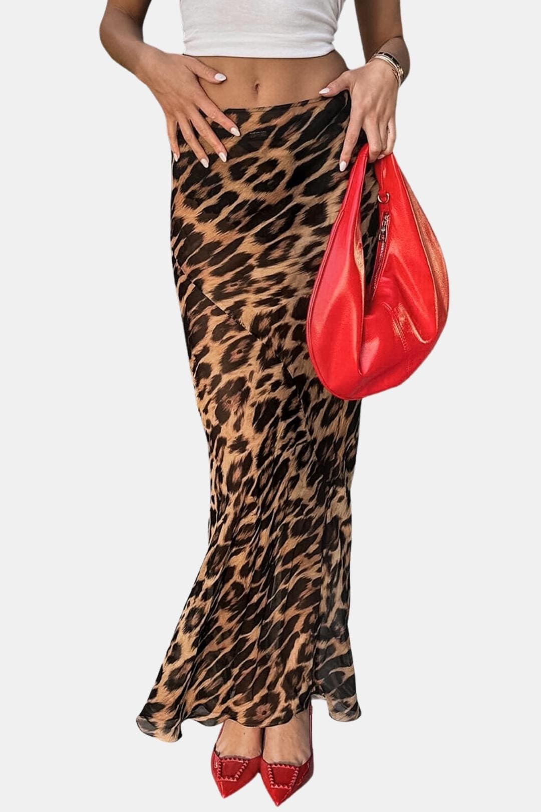 Selva – Slim Leopard Print Maxi Skirt