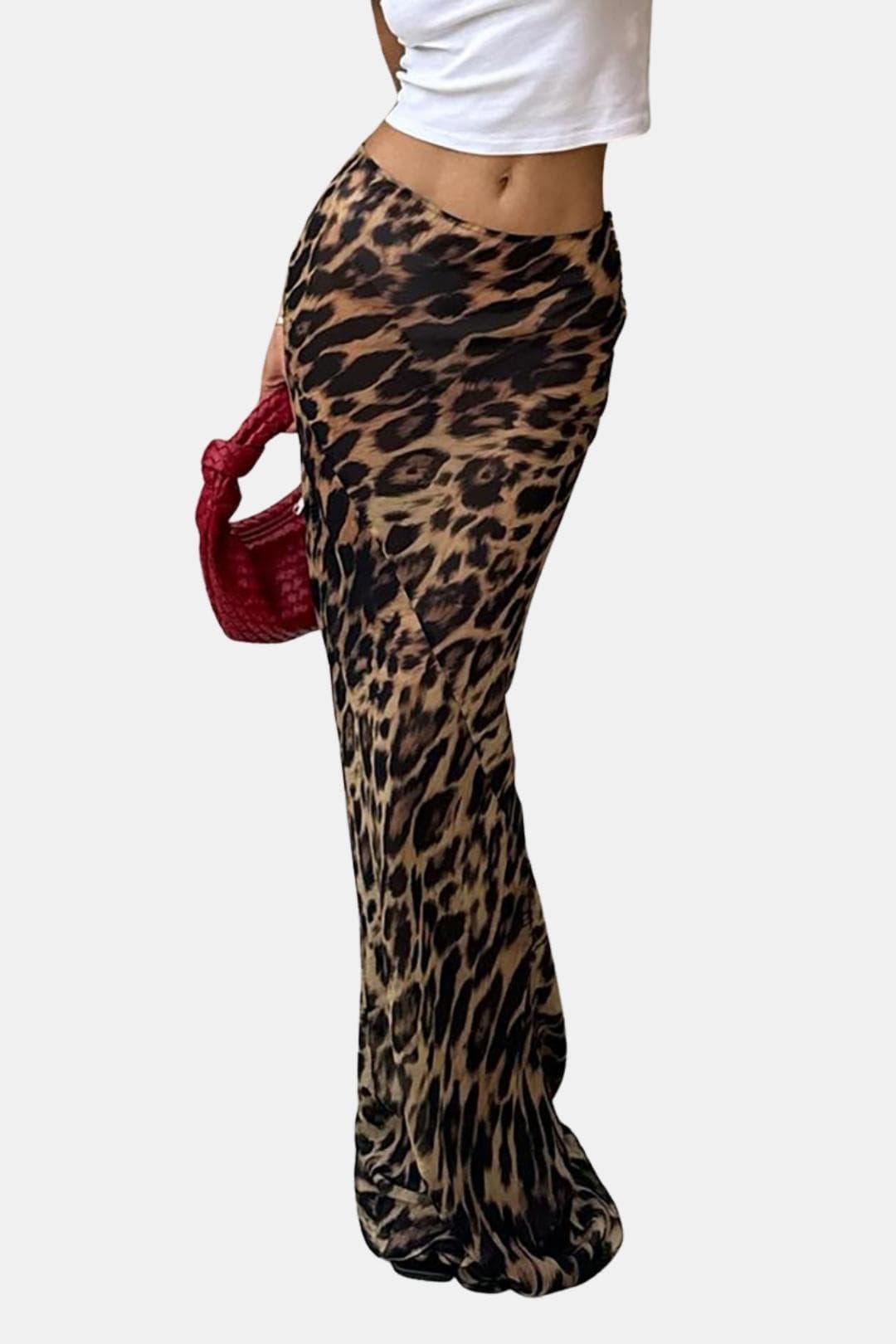 Selva – Slim Leopard Print Maxi Skirt