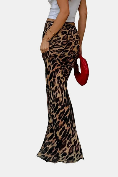 Selva – Slim Leopard Print Maxi Skirt