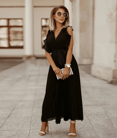 Serafina – Sleeveless Satin Maxi Dress