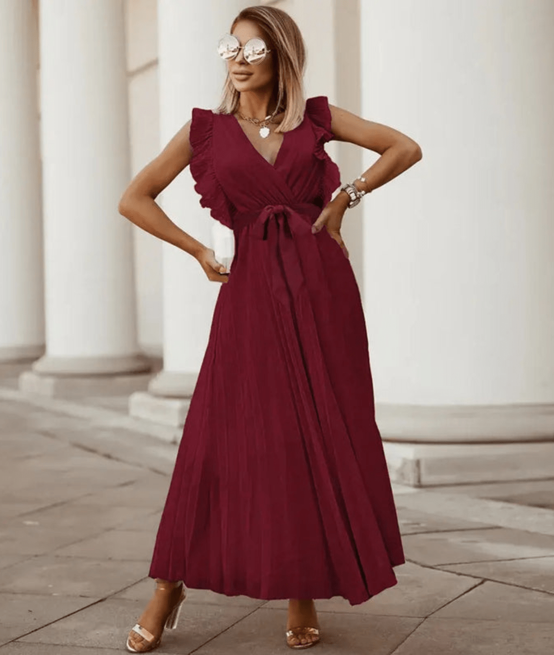 Serafina – Sleeveless Satin Maxi Dress