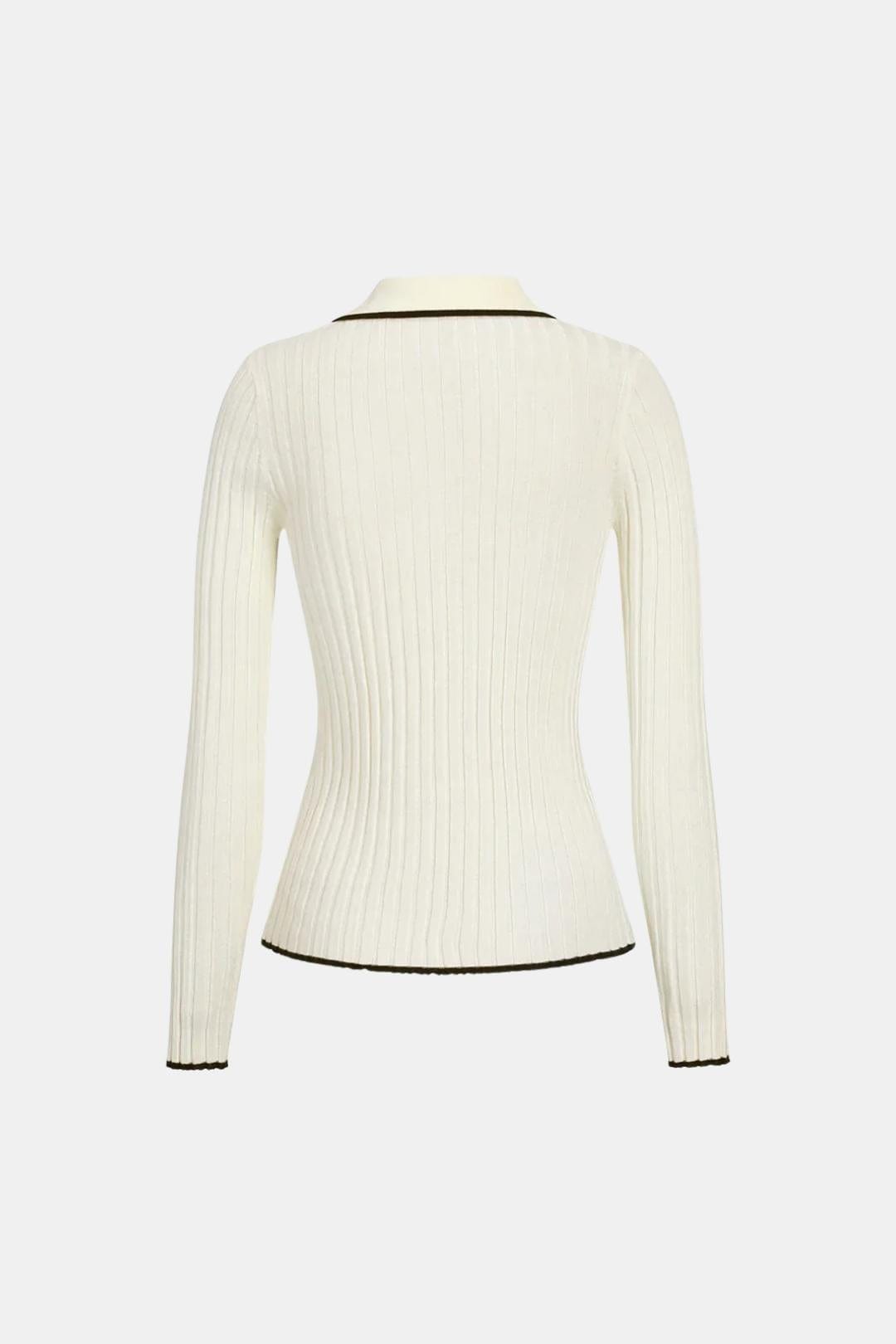 Serafina – Old Money Aesthetic Polo Knit Top