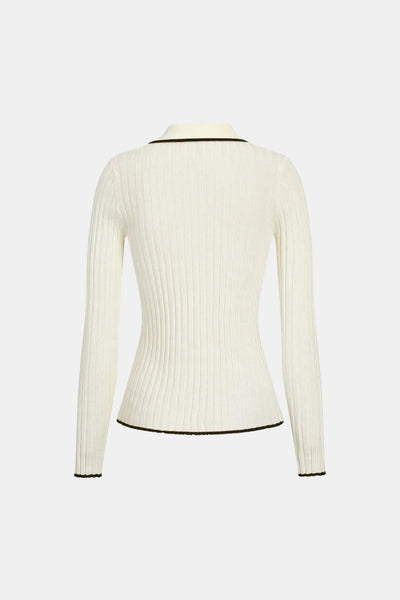 Serafina – Old Money Aesthetic Polo Knit Top