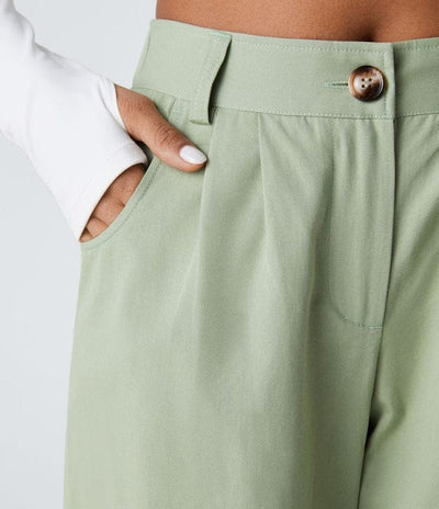 Ayesha – Button Zipper Casual Joggers in Green