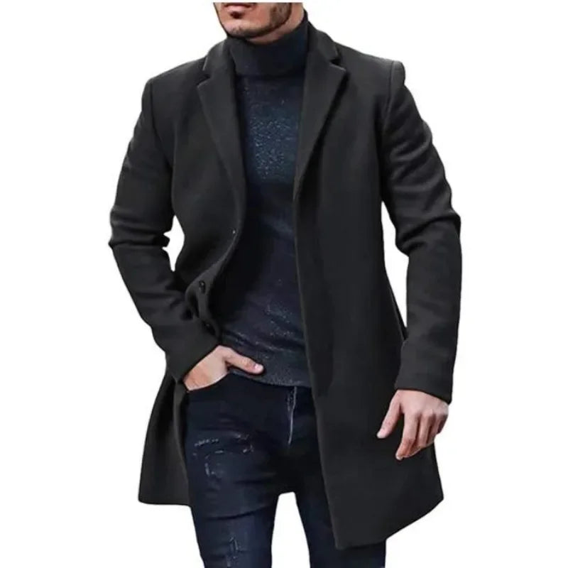 Slim-Fit Overcoat | Wool Blend | Stylish and Warm