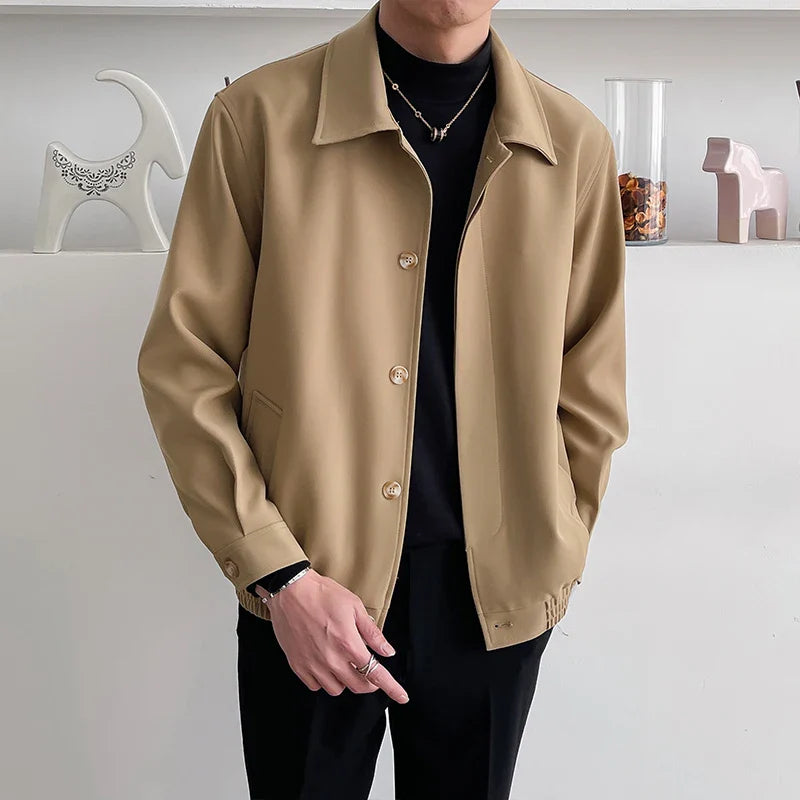 Minimalist Tailored Button-Up Jacket | Polyester | Sleek and Versatile