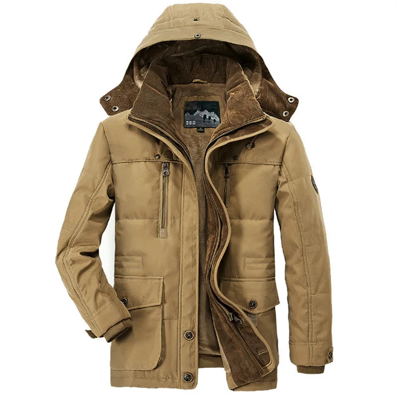 Men's Fleece-Lined Winter Jacket | Hooded | Warm and Durable