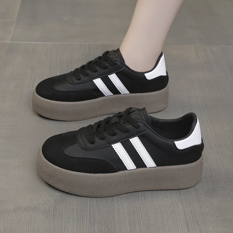 Retro Platform Sneakers | Striped Design | Comfortable & Stylish