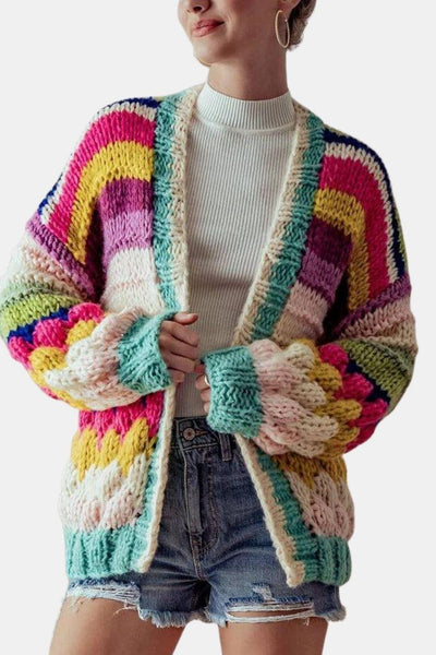 Shane – Striped Chunky Knitted Cardigan