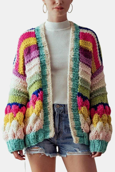 Shane – Striped Chunky Knitted Cardigan