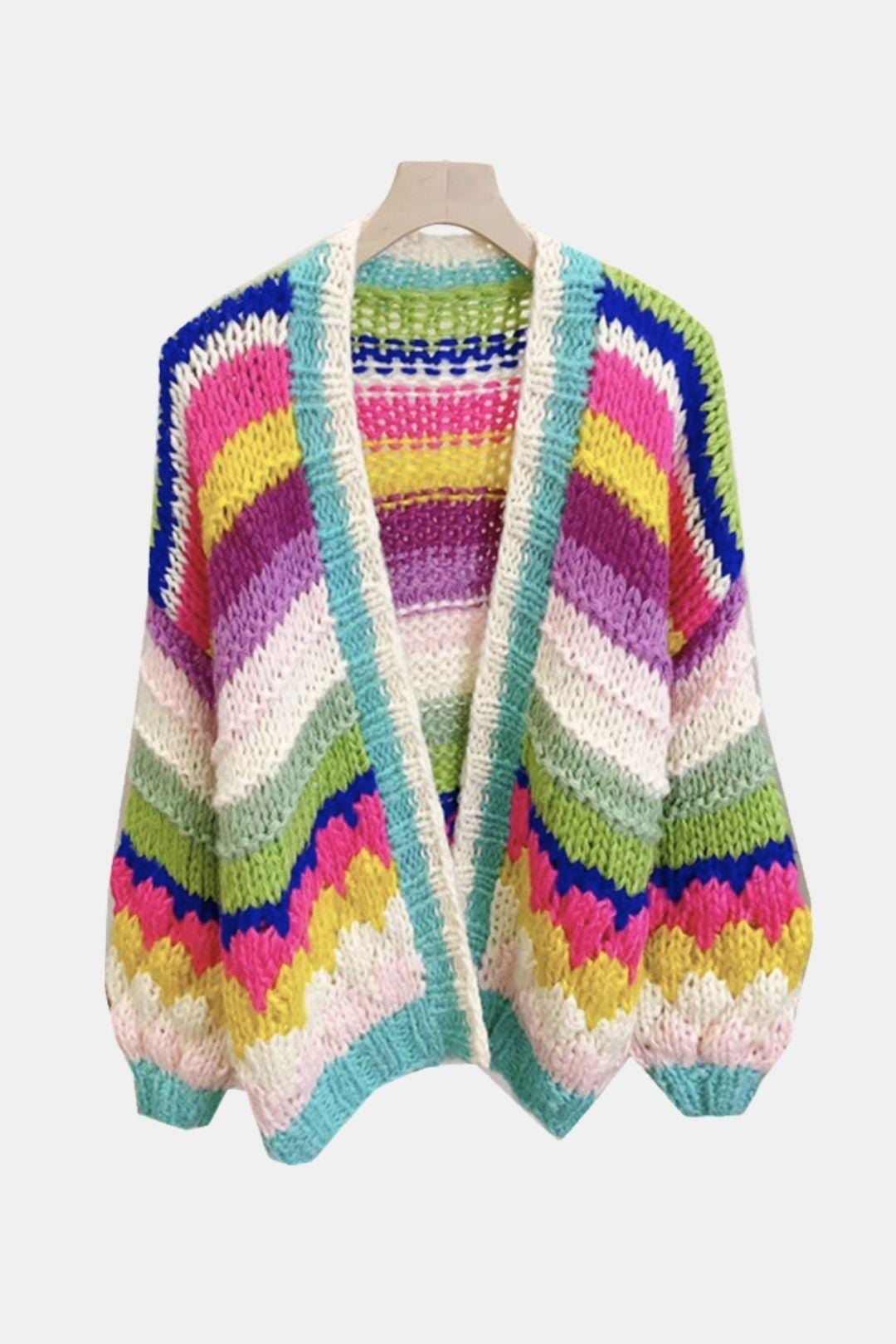 Shane – Striped Chunky Knitted Cardigan