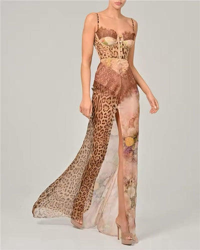 Sofia – Animal Print Sleeveless Maxi Dress