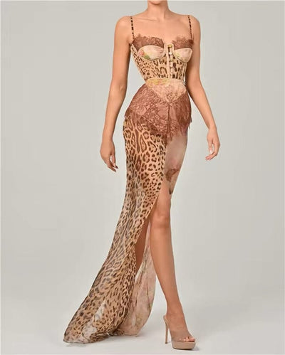 Sofia – Animal Print Sleeveless Maxi Dress