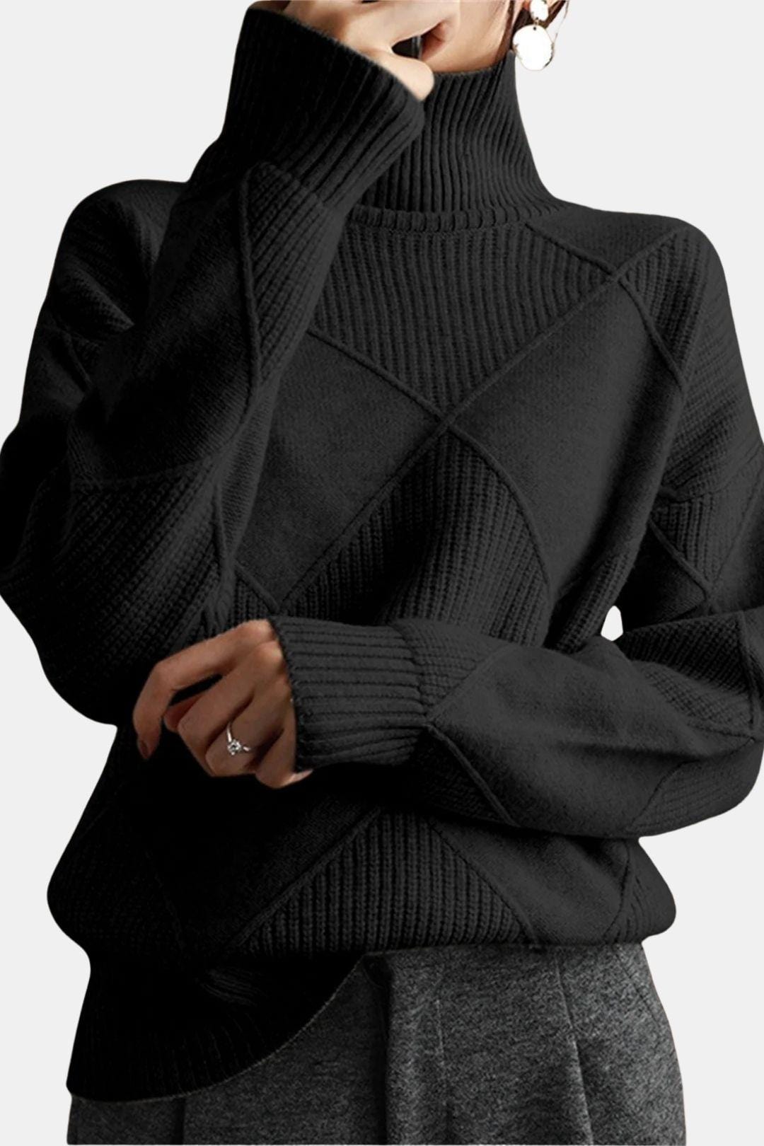 Solayne - Pure Cashmere Sweater with Turtleneck