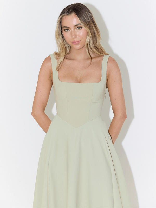 Nour – Square Neck Midi Dress