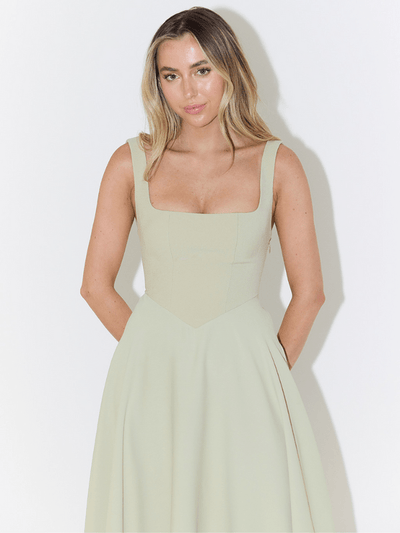 Nour – Square Neck Midi Dress