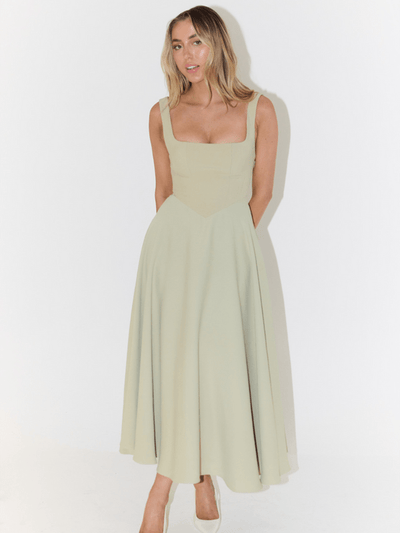 Nour – Square Neck Midi Dress