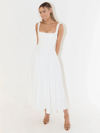 Nour – Square Neck Midi Dress