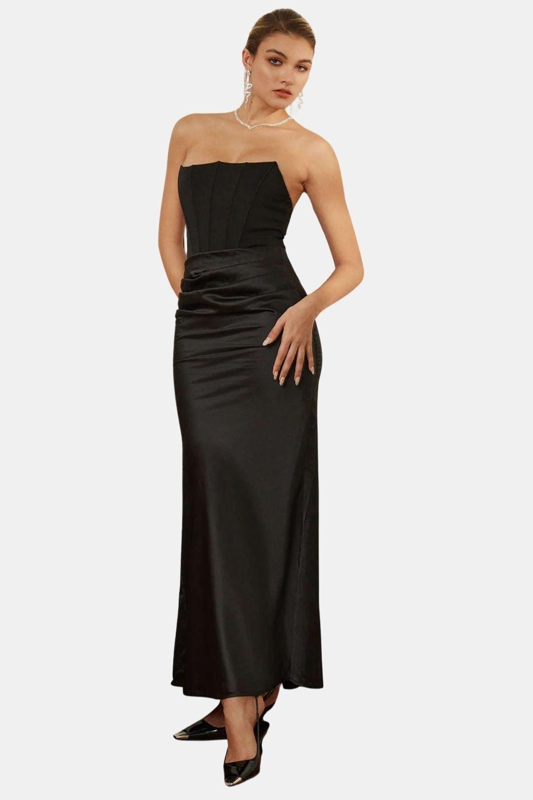 Tanya – Layer Strapless Mermaid Maxi Dress