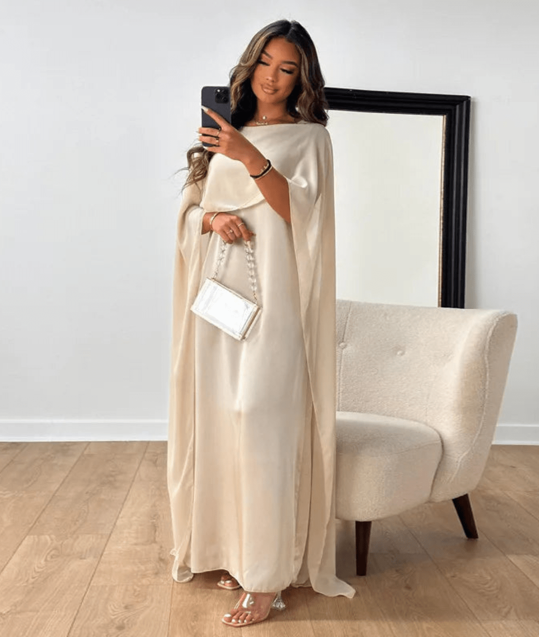 Tayma – Draped Sleeve Maxi Dress