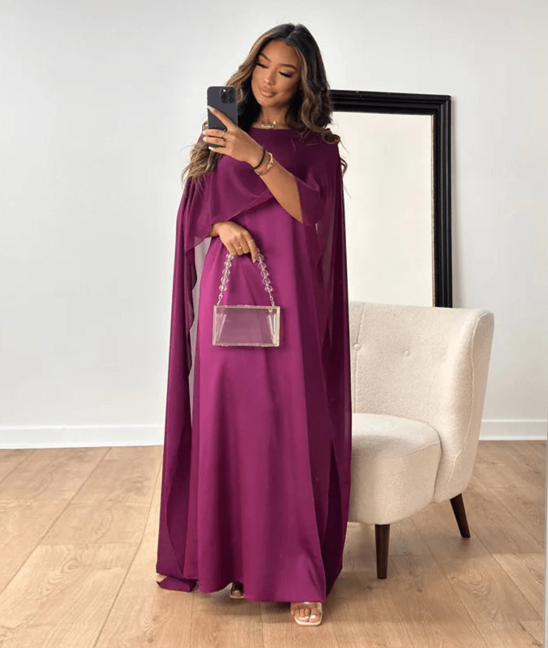 Tayma – Draped Sleeve Maxi Dress