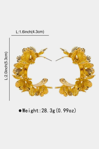 Thalia – Gold Multi-Layer Floral Hoop Earrings