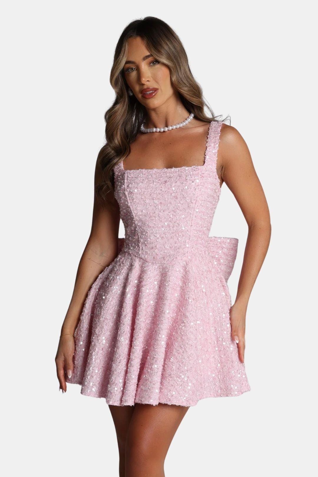 Tori – Love Letters Bow Mini Dress