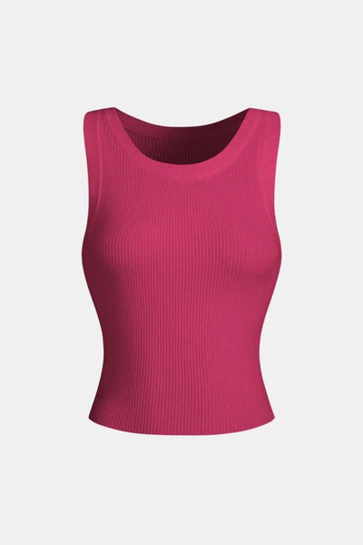 Trina – Solid Ribbed Knitted Top