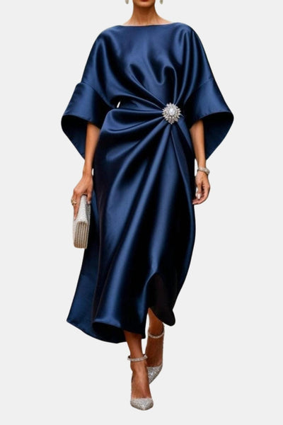 Verbera - Wide Sleeve Satin Maxi Dress