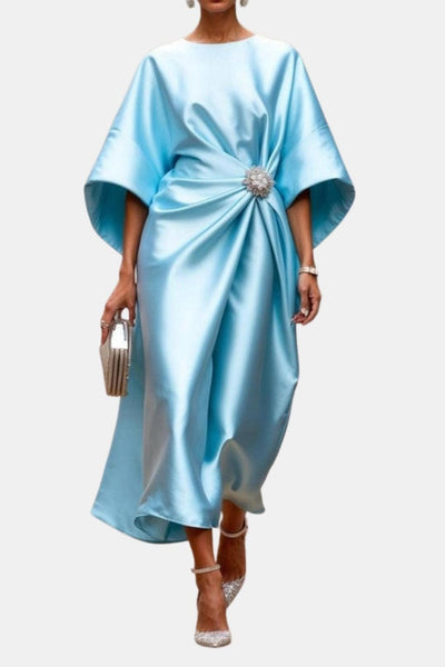 Verbera - Wide Sleeve Satin Maxi Dress