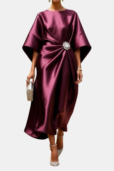 Verbera - Wide Sleeve Satin Maxi Dress