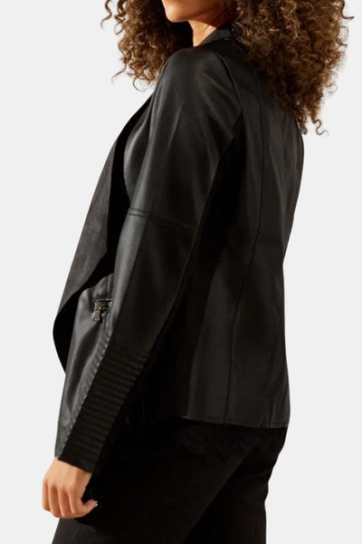 Vivienne – Faux Leather Waterfall Jacket